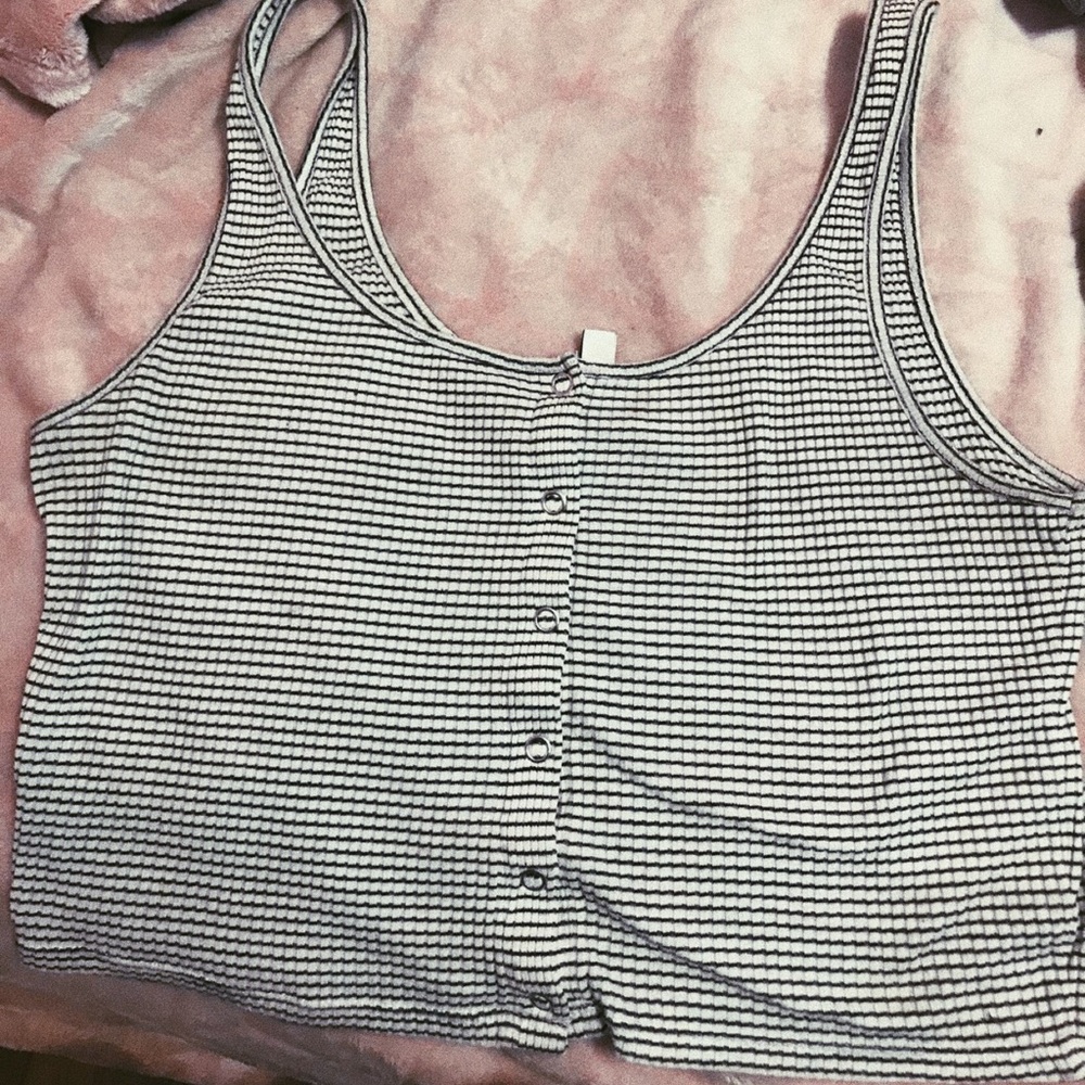 Black & White striped cropped top